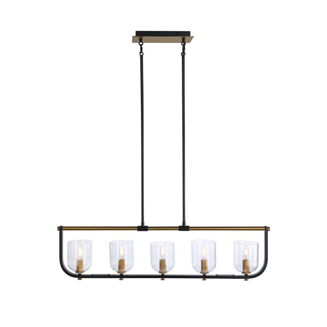 Artcraft Canada - AC11745BB - Five Light Island Pendant - Cheshire - Black & Brass