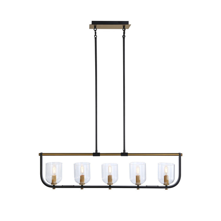 Artcraft Canada - AC11745BB - Five Light Island Pendant - Cheshire - Black & Brass