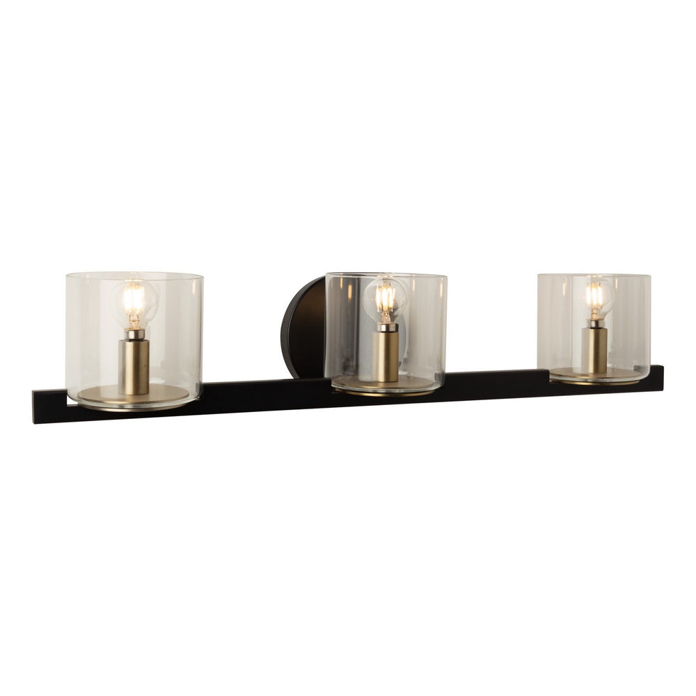 Artcraft Canada - AC11823BB - Three Light Vanity - Salinas - Black and Brass