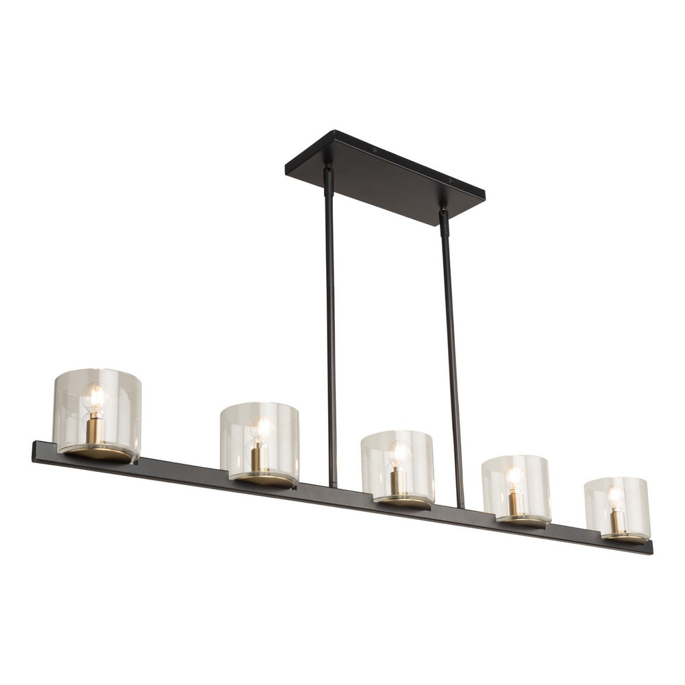 Artcraft Canada - AC11825BB - Five Light Island Pendant - Salinas - Black and Brass