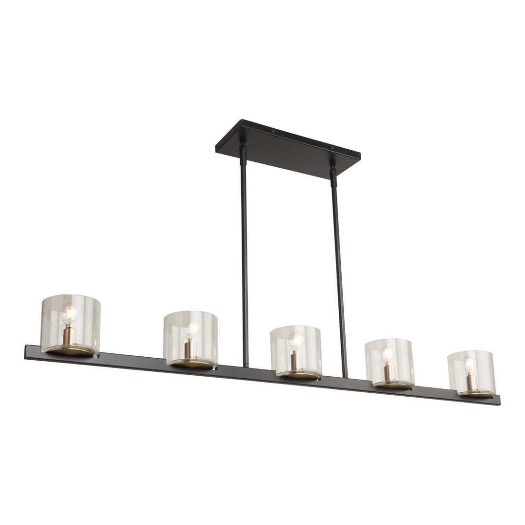 Artcraft Canada - AC11825BB - Five Light Island Pendant - Salinas - Black and Brass
