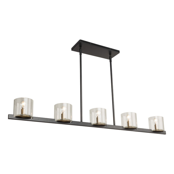 Artcraft Canada - AC11825BB - Five Light Island Pendant - Salinas - Black and Brass