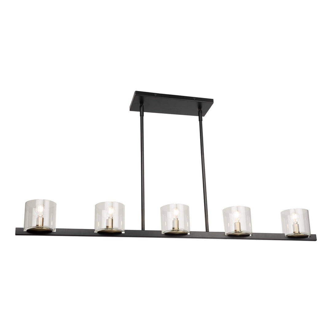Artcraft Canada - AC11825BB - Five Light Island Pendant - Salinas - Black and Brass