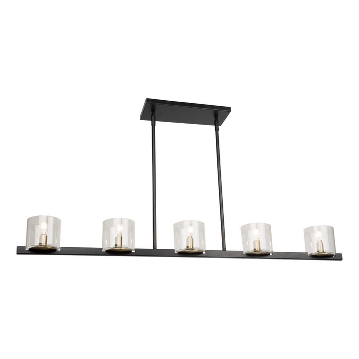 Artcraft Canada - AC11825BB - Five Light Island Pendant - Salinas - Black and Brass