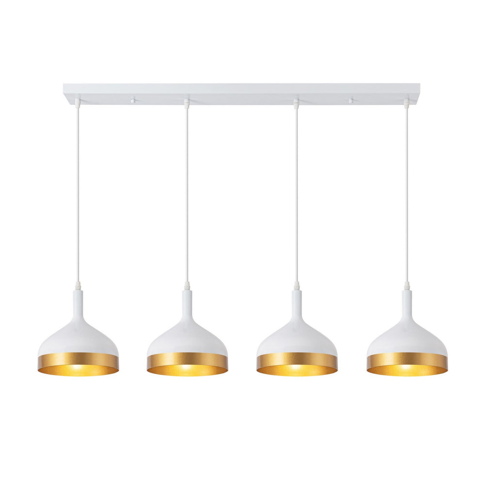 Artcraft Canada - SC13354WH - Four Light Island Pendant - Dash - White & Gold