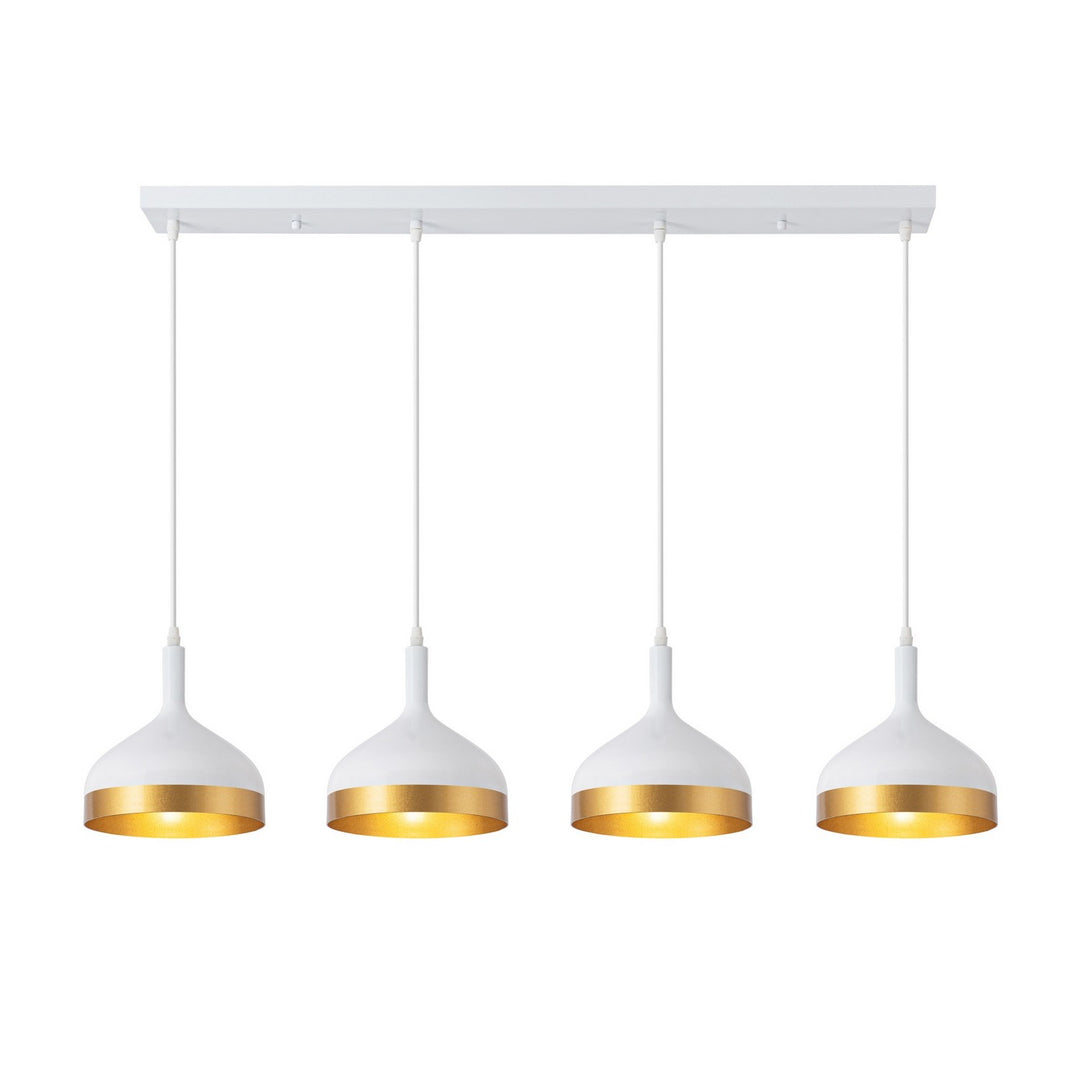 Artcraft Canada - SC13354WH - Four Light Island Pendant - Dash - White & Gold