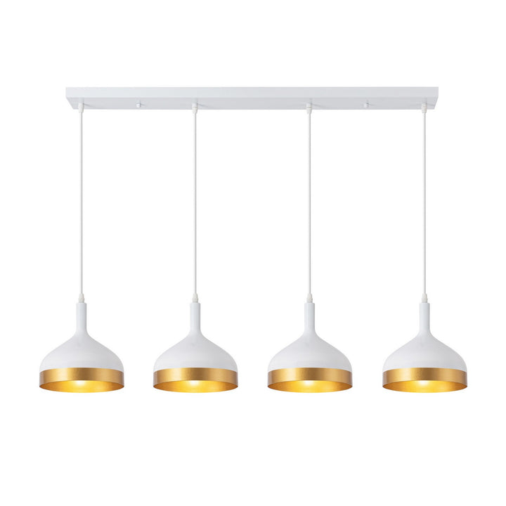 Artcraft Canada - SC13354WH - Four Light Island Pendant - Dash - White & Gold