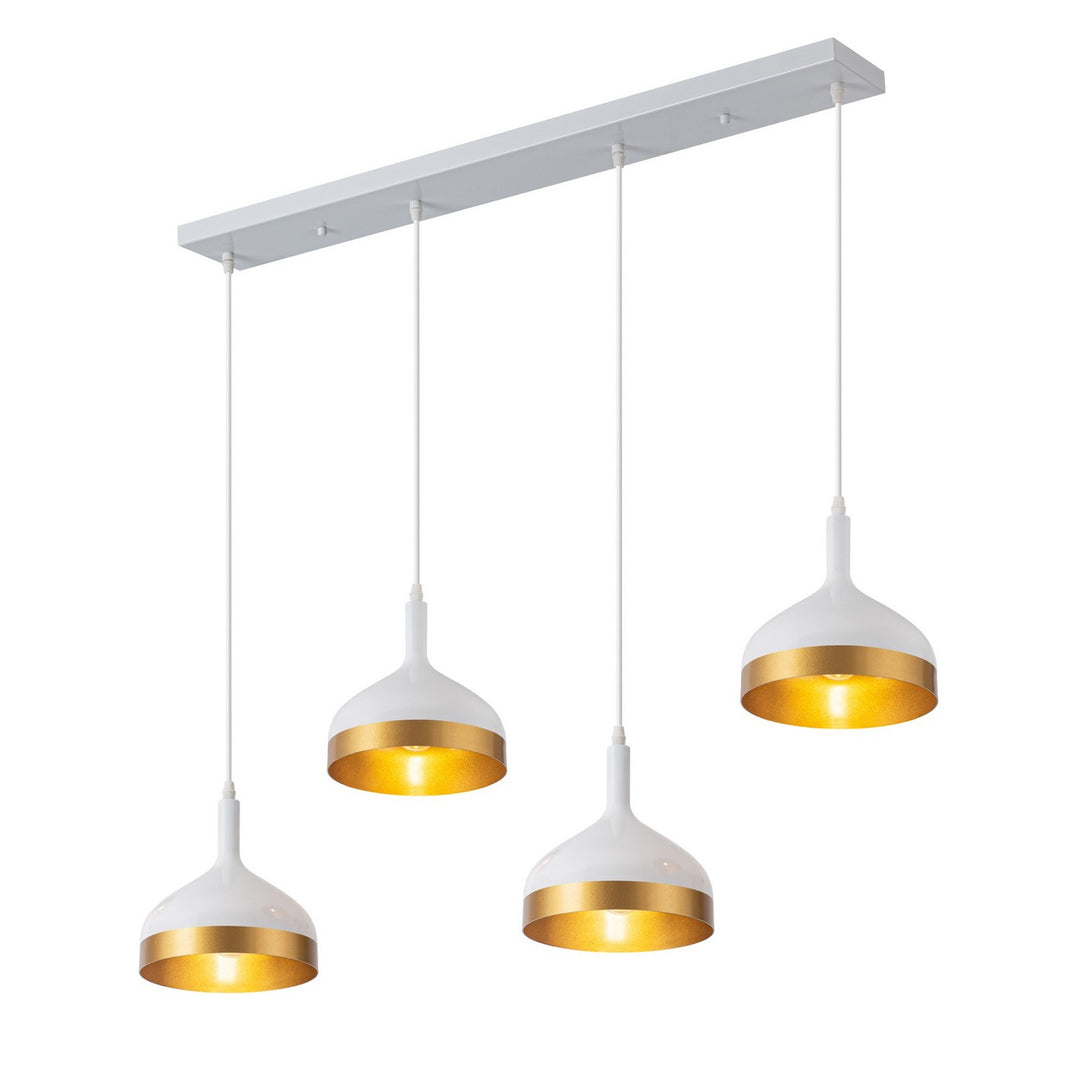 Artcraft Canada - SC13354WH - Four Light Island Pendant - Dash - White & Gold