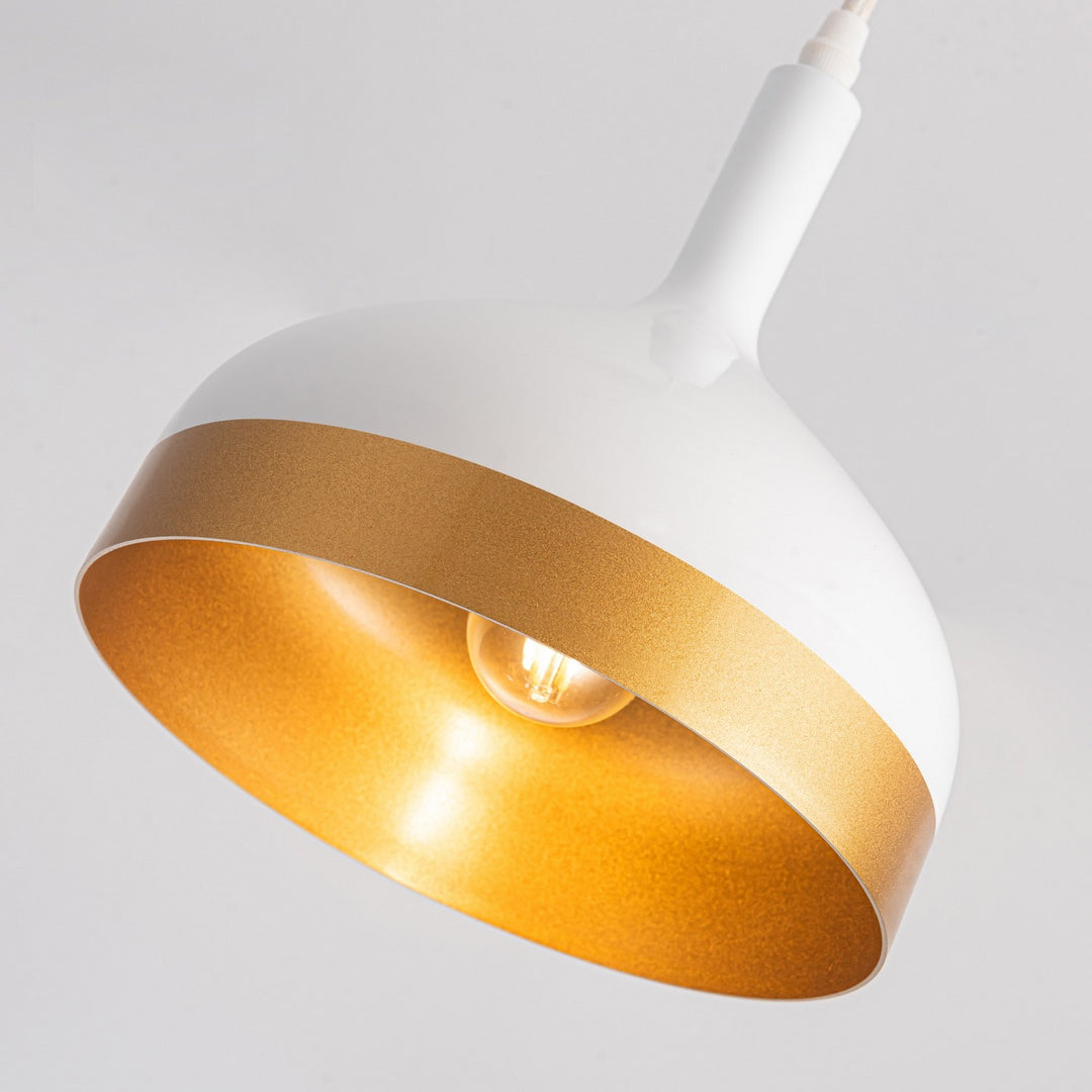 Artcraft Canada - SC13351WH - One Light Pendant - Dash - White & Gold