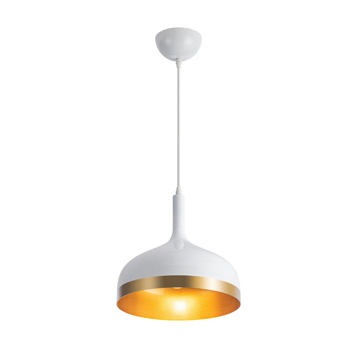 Artcraft Canada - SC13350WH - One Light Pendant - Dash - White & Gold