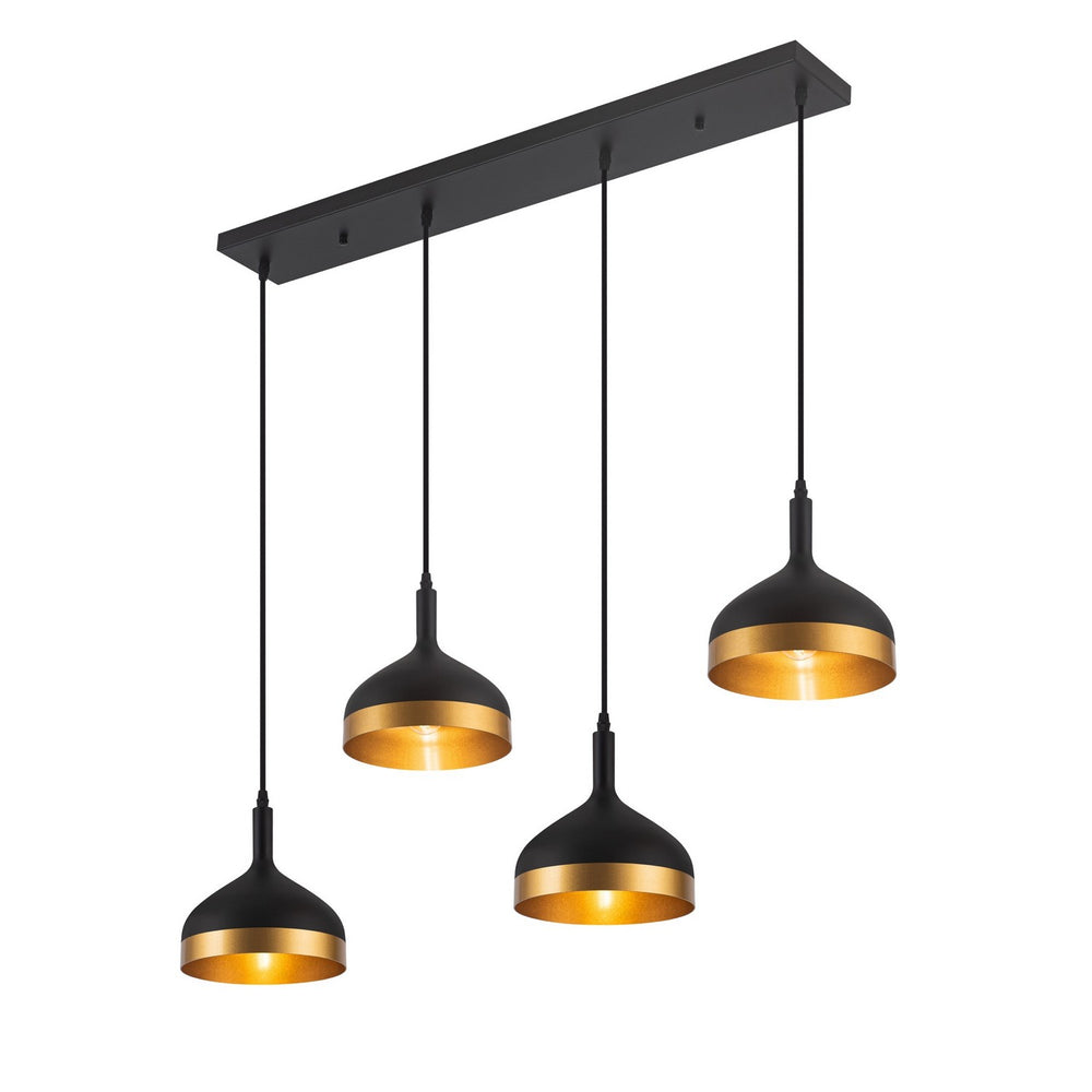 Artcraft Canada - SC13354BK - Four Light Island Pendant - Dash - Black & Gold