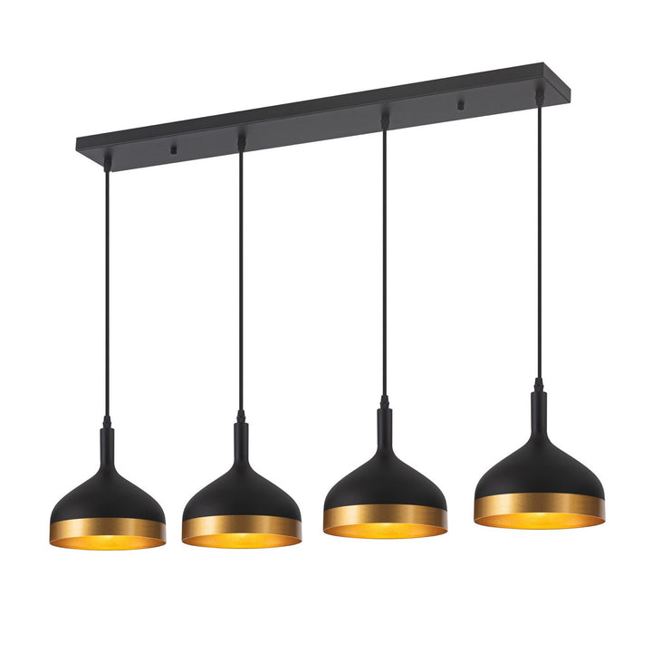 Artcraft Canada - SC13354BK - Four Light Island Pendant - Dash - Black & Gold