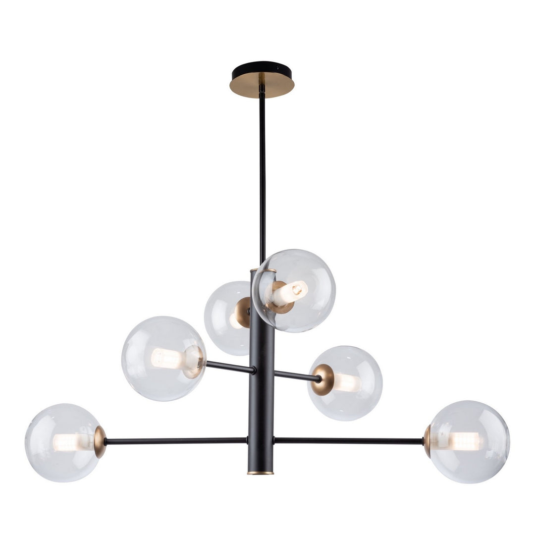 Artcraft Canada - AC11765VB - Six Light Chandelier - Aurelia - Matte Black & Brass