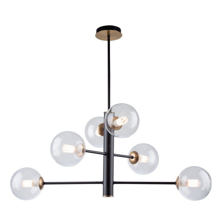 Artcraft Canada - AC11765VB - Six Light Chandelier - Aurelia - Matte Black & Brass