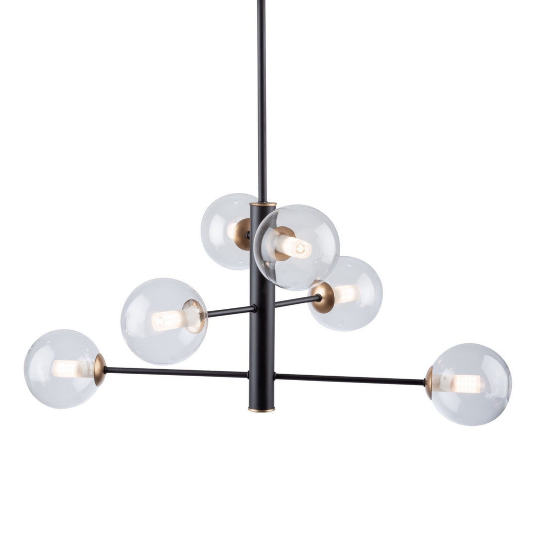 Artcraft Canada - AC11765VB - Six Light Chandelier - Aurelia - Matte Black & Brass