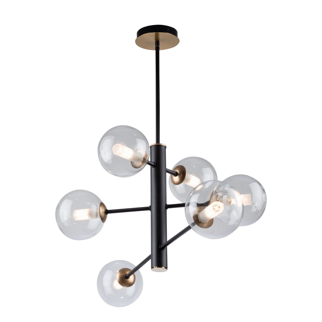 Artcraft Canada - AC11765VB - Six Light Chandelier - Aurelia - Matte Black & Brass