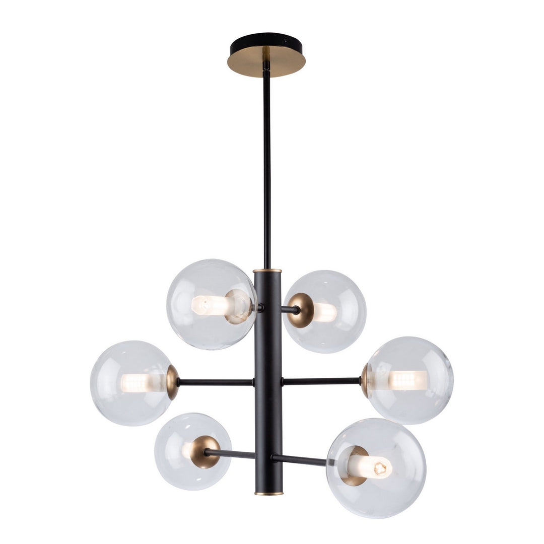 Artcraft Canada - AC11765VB - Six Light Chandelier - Aurelia - Matte Black & Brass