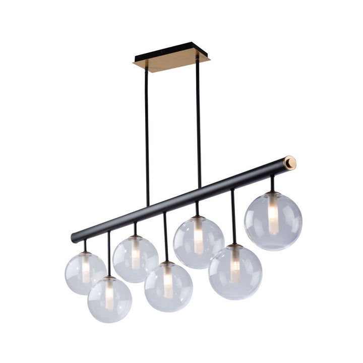 Artcraft Canada - AC11767VB - Seven Light Island Pendant - Aurelia - Matte Black & Brass