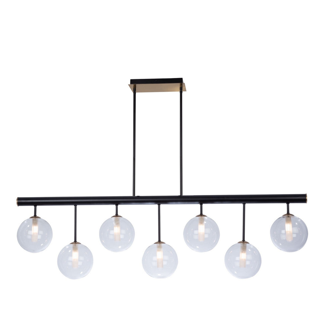 Artcraft Canada - AC11767VB - Seven Light Island Pendant - Aurelia - Matte Black & Brass