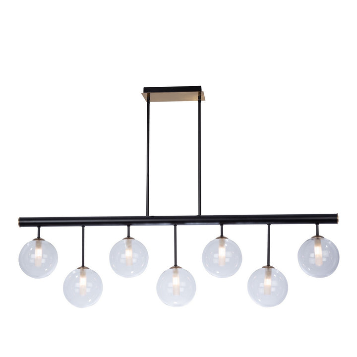 Artcraft Canada - AC11767VB - Seven Light Island Pendant - Aurelia - Matte Black & Brass