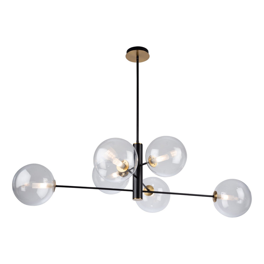 Artcraft Canada - AC11766VB - Six Light Chandelier - Aurelia - Matte Black & Brass