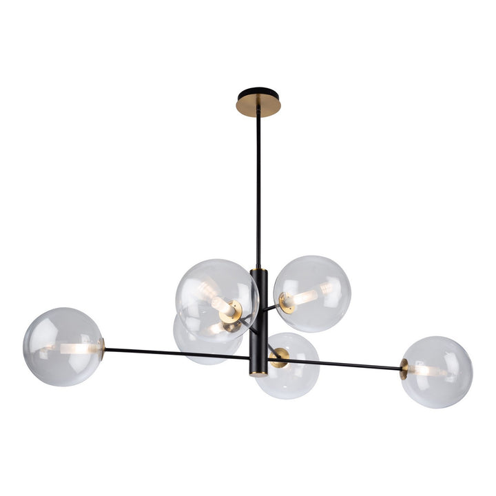 Artcraft Canada - AC11766VB - Six Light Chandelier - Aurelia - Matte Black & Brass