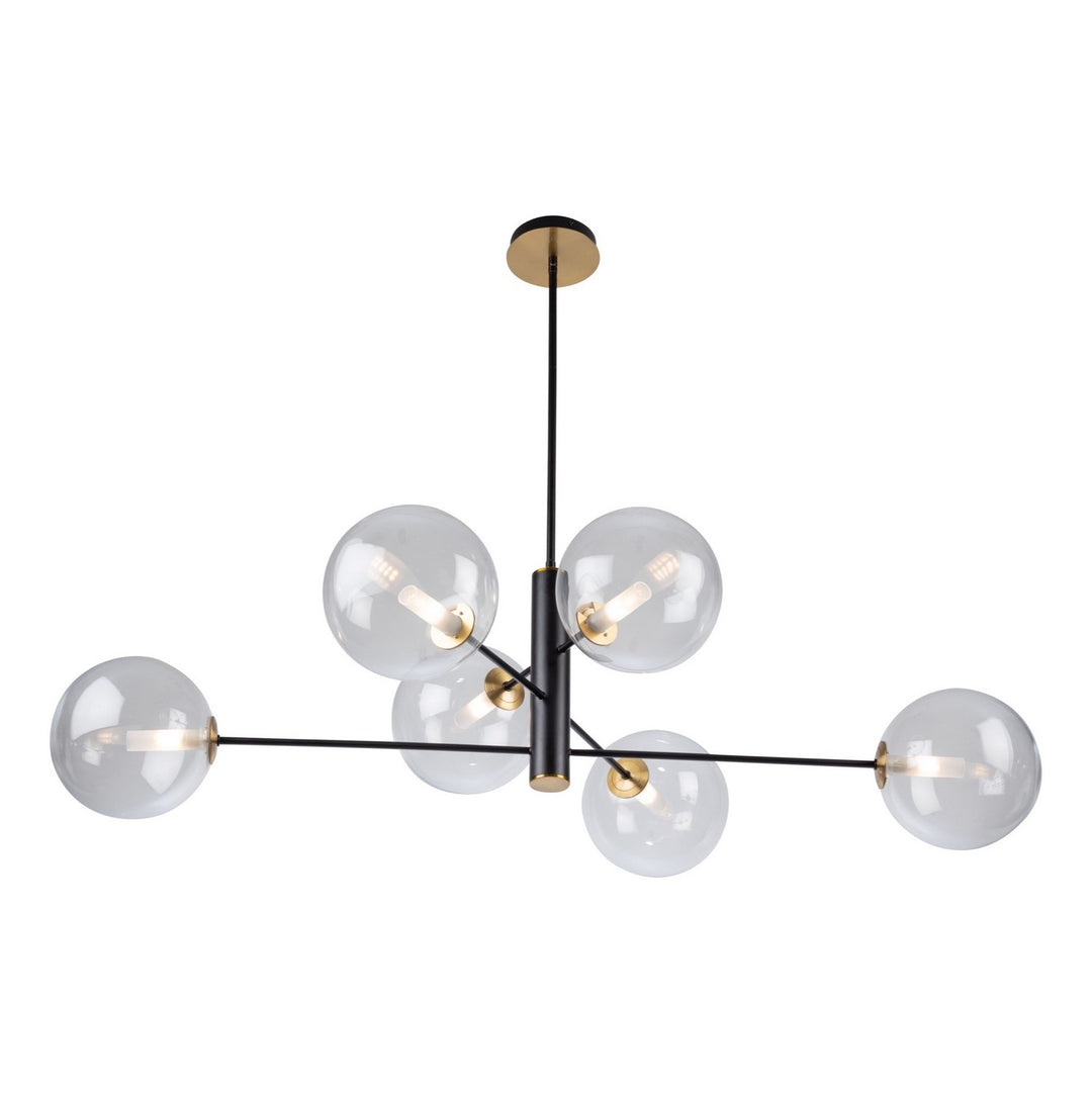 Artcraft Canada - AC11766VB - Six Light Chandelier - Aurelia - Matte Black & Brass