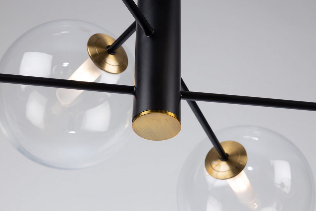Artcraft Canada - AC11766VB - Six Light Chandelier - Aurelia - Matte Black & Brass