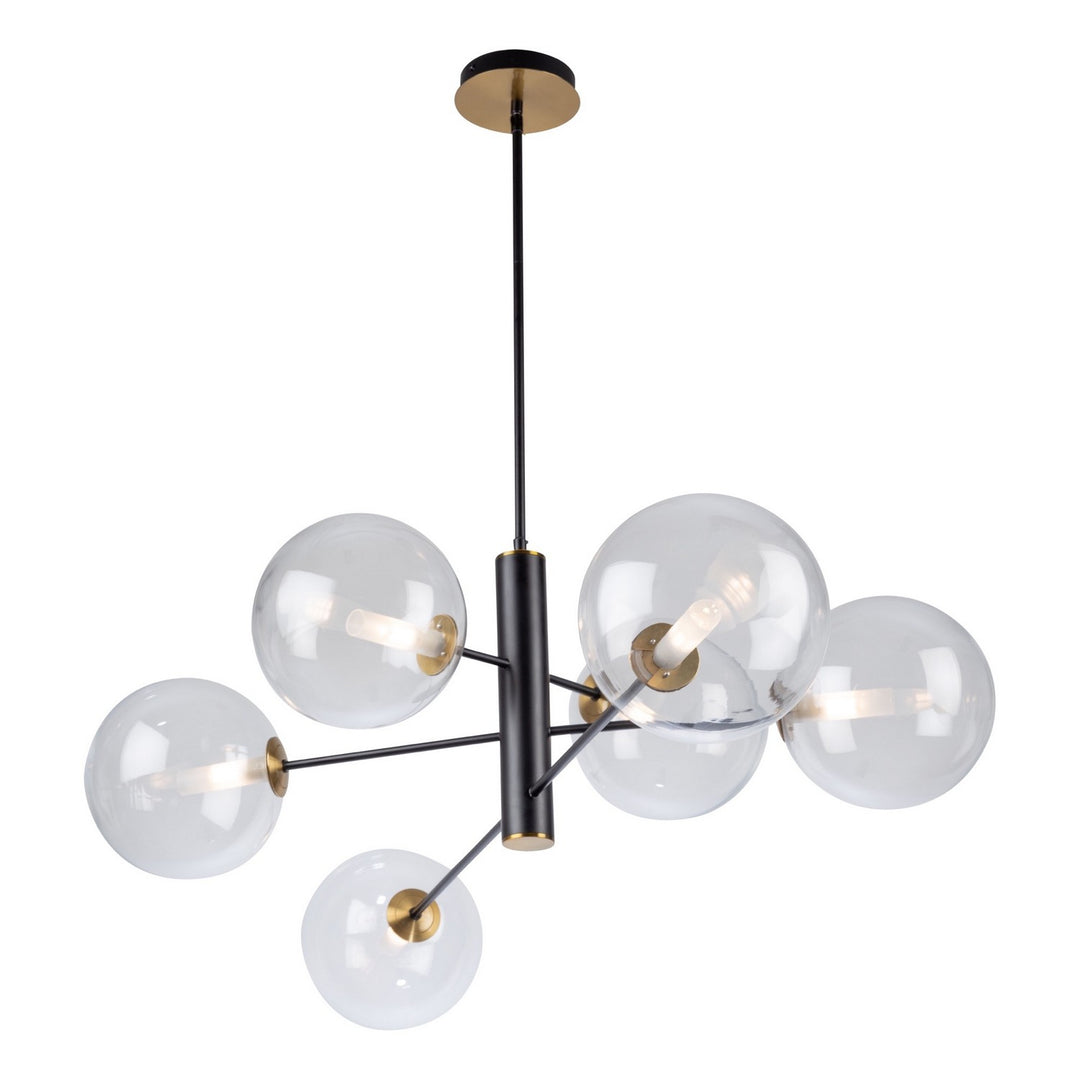 Artcraft Canada - AC11766VB - Six Light Chandelier - Aurelia - Matte Black & Brass