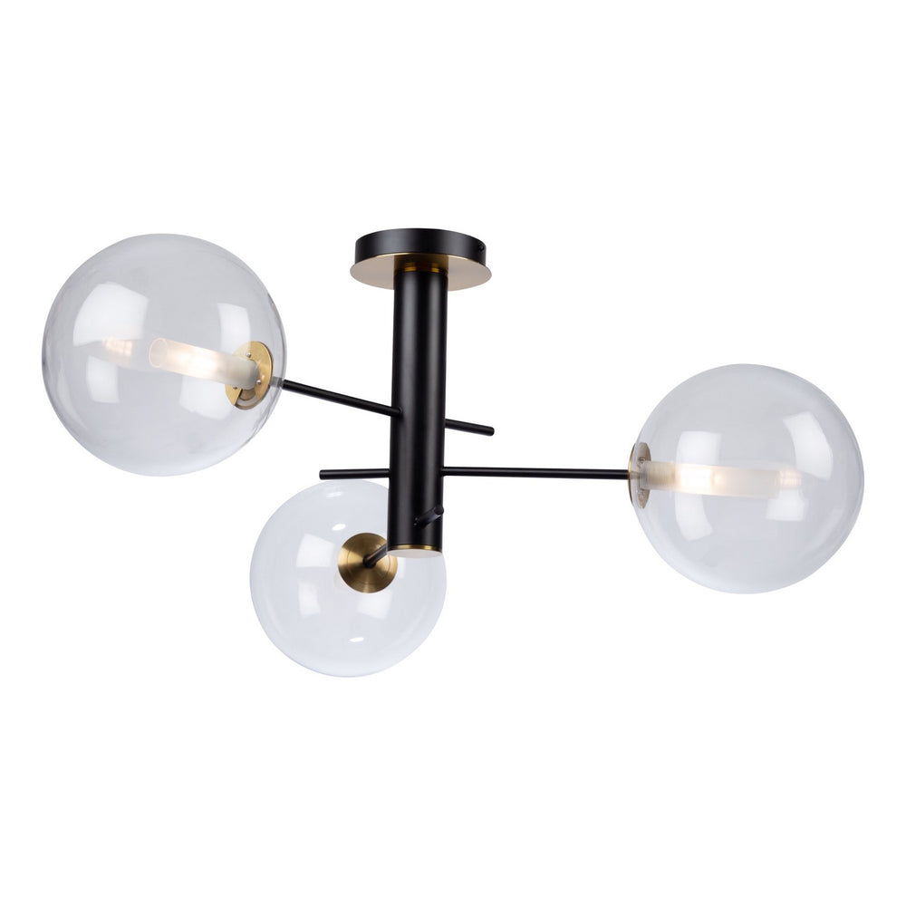 Artcraft Canada - AC11763VB - Three Light Semi-Flush Mount - Aurelia - Matte Black & Brass