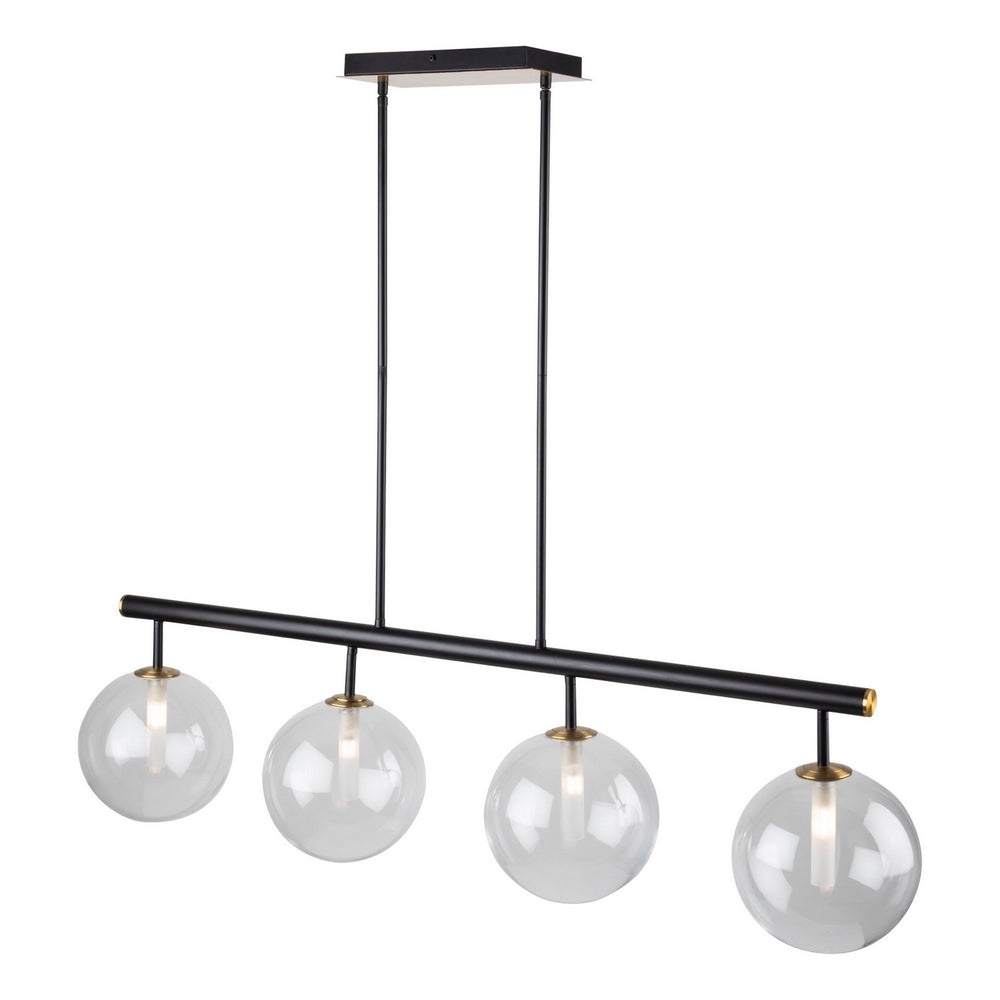 Artcraft Canada - AC11764VB - Four Light Island Pendant - Aurelia - Matte Black & Brass