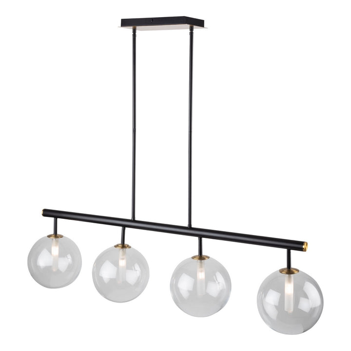 Artcraft Canada - AC11764VB - Four Light Island Pendant - Aurelia - Matte Black & Brass