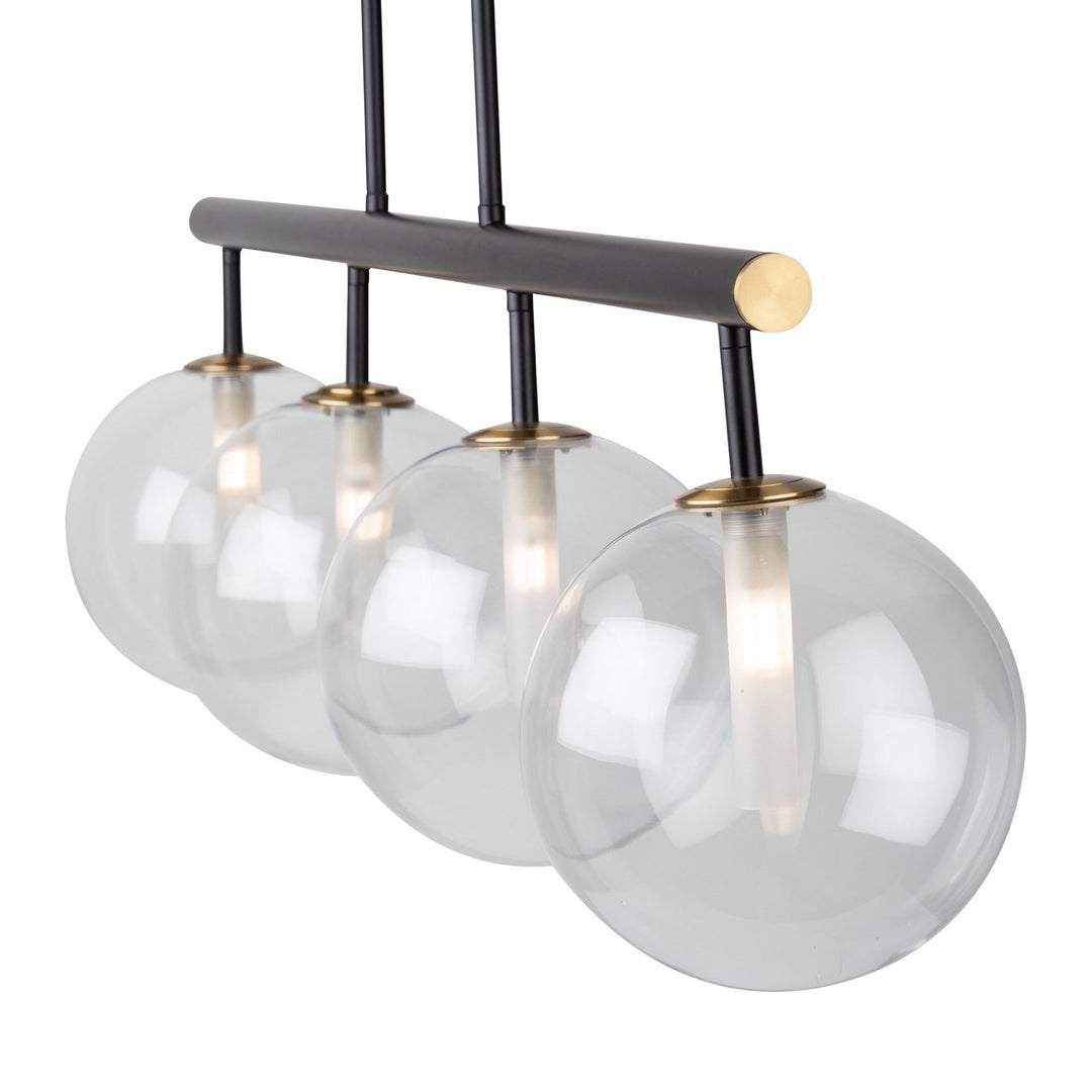Artcraft Canada - AC11764VB - Four Light Island Pendant - Aurelia - Matte Black & Brass