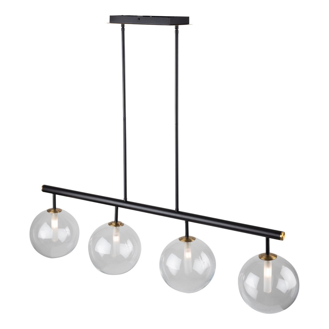 Artcraft Canada - AC11764VB - Four Light Island Pendant - Aurelia - Matte Black & Brass
