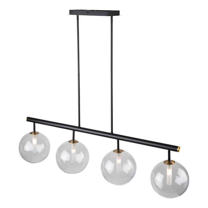 Artcraft Canada - AC11764VB - Four Light Island Pendant - Aurelia - Matte Black & Brass