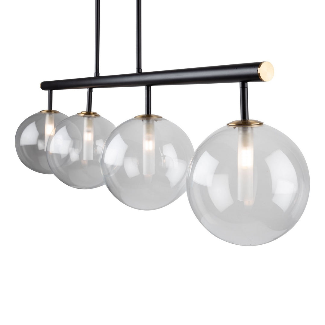 Artcraft Canada - AC11764VB - Four Light Island Pendant - Aurelia - Matte Black & Brass