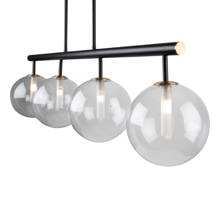 Artcraft Canada - AC11764VB - Four Light Island Pendant - Aurelia - Matte Black & Brass