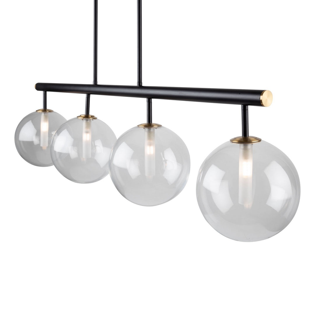 Artcraft Canada - AC11764VB - Four Light Island Pendant - Aurelia - Matte Black & Brass