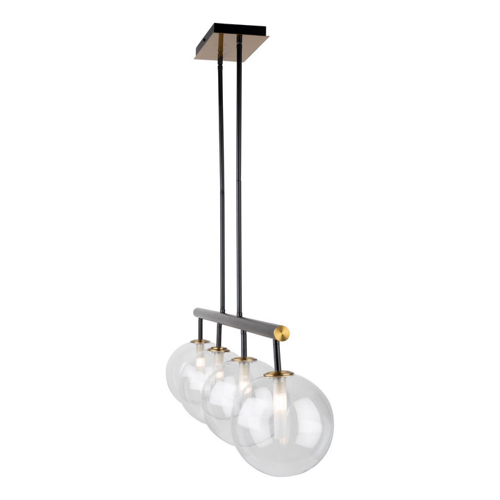 Artcraft Canada - AC11764VB - Four Light Island Pendant - Aurelia - Matte Black & Brass