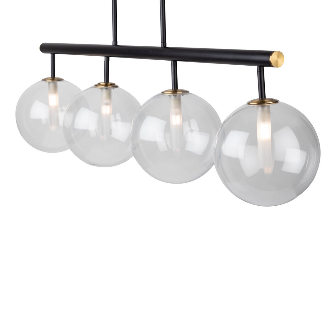 Artcraft Canada - AC11764VB - Four Light Island Pendant - Aurelia - Matte Black & Brass