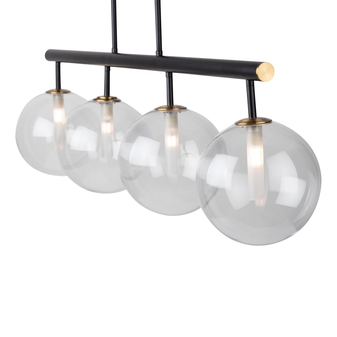 Artcraft Canada - AC11764VB - Four Light Island Pendant - Aurelia - Matte Black & Brass