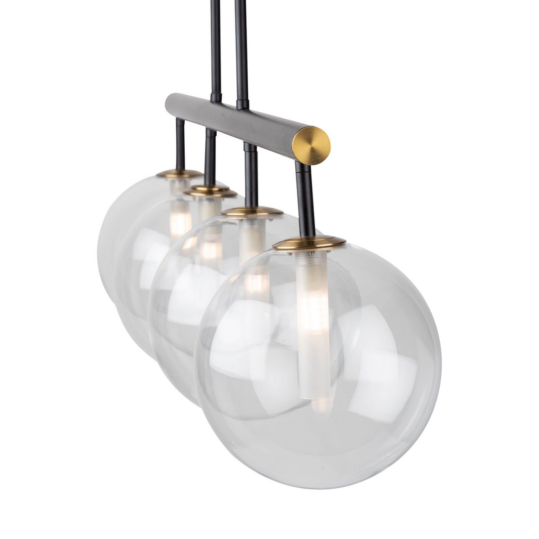 Artcraft Canada - AC11764VB - Four Light Island Pendant - Aurelia - Matte Black & Brass
