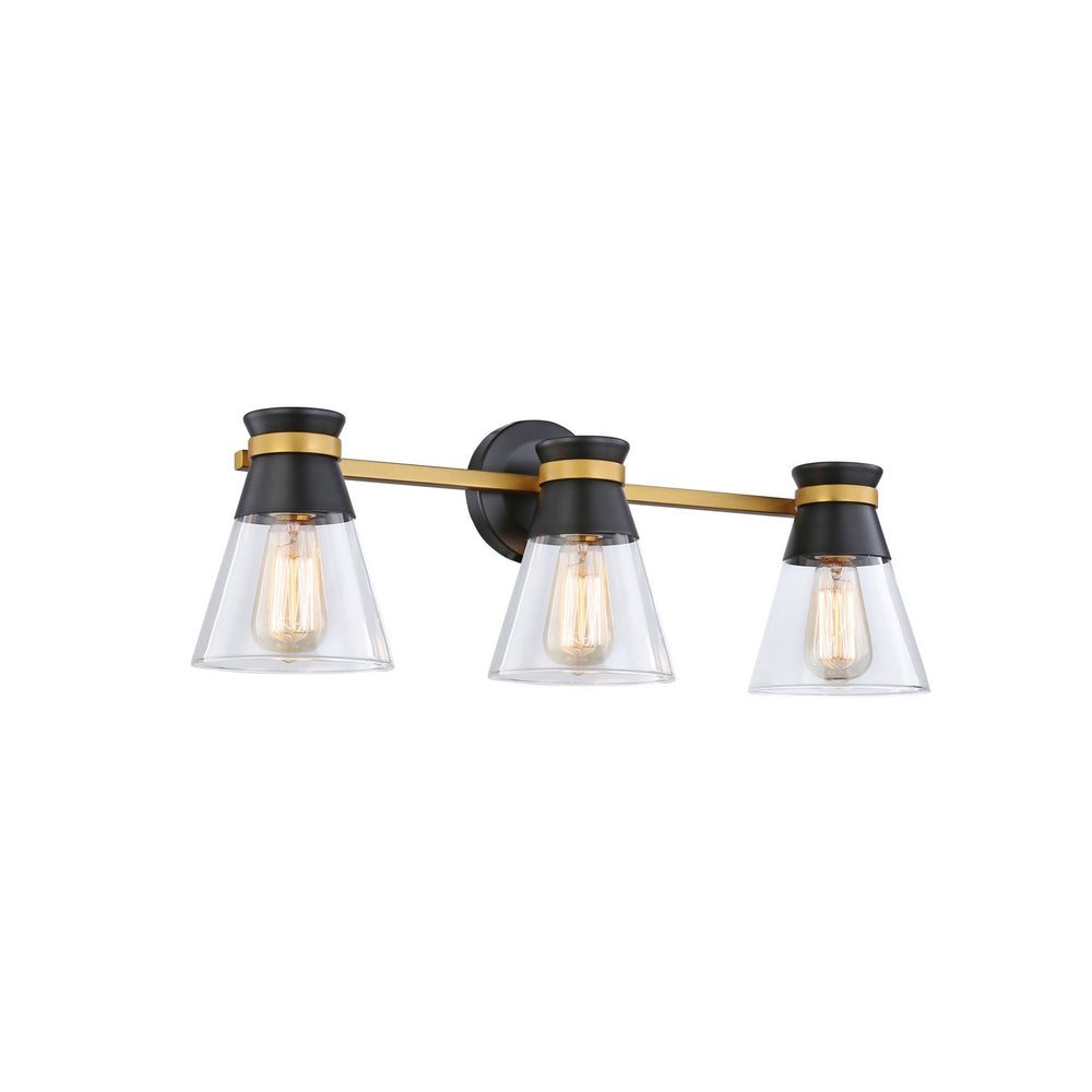 Artcraft Canada - AC11803BB - Three Light Vanity - Kanata - Black & Brushed Brass