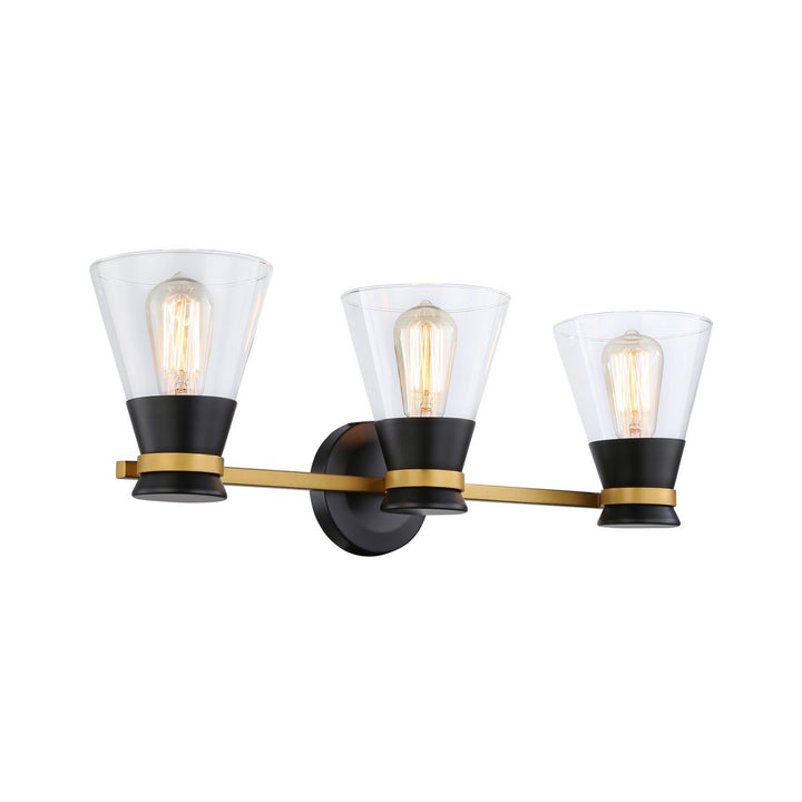Artcraft Canada - AC11803BB - Three Light Vanity - Kanata - Black & Brushed Brass