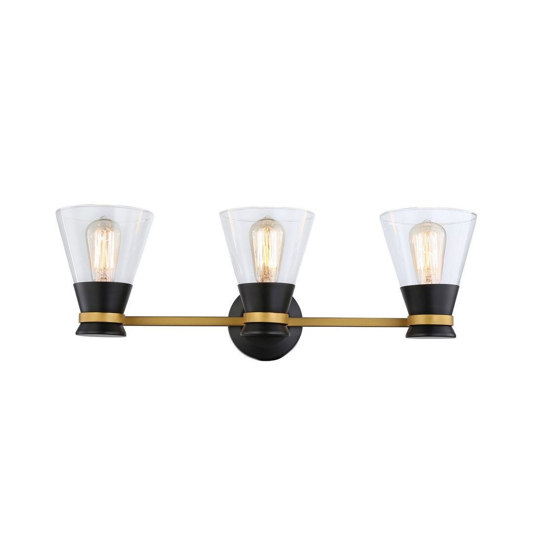 Artcraft Canada - AC11803BB - Three Light Vanity - Kanata - Black & Brushed Brass