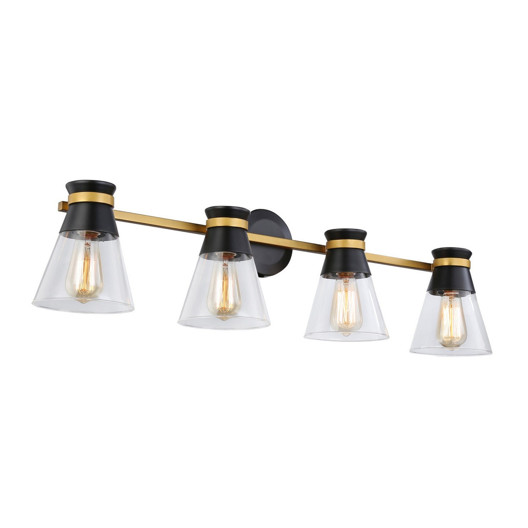 Artcraft Canada - AC11804BB - Four Light Vanity - Kanata - Black & Brushed Brass
