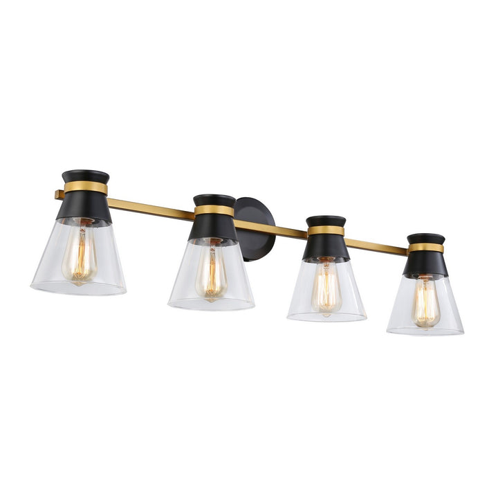 Artcraft Canada - AC11804BB - Four Light Vanity - Kanata - Black & Brushed Brass