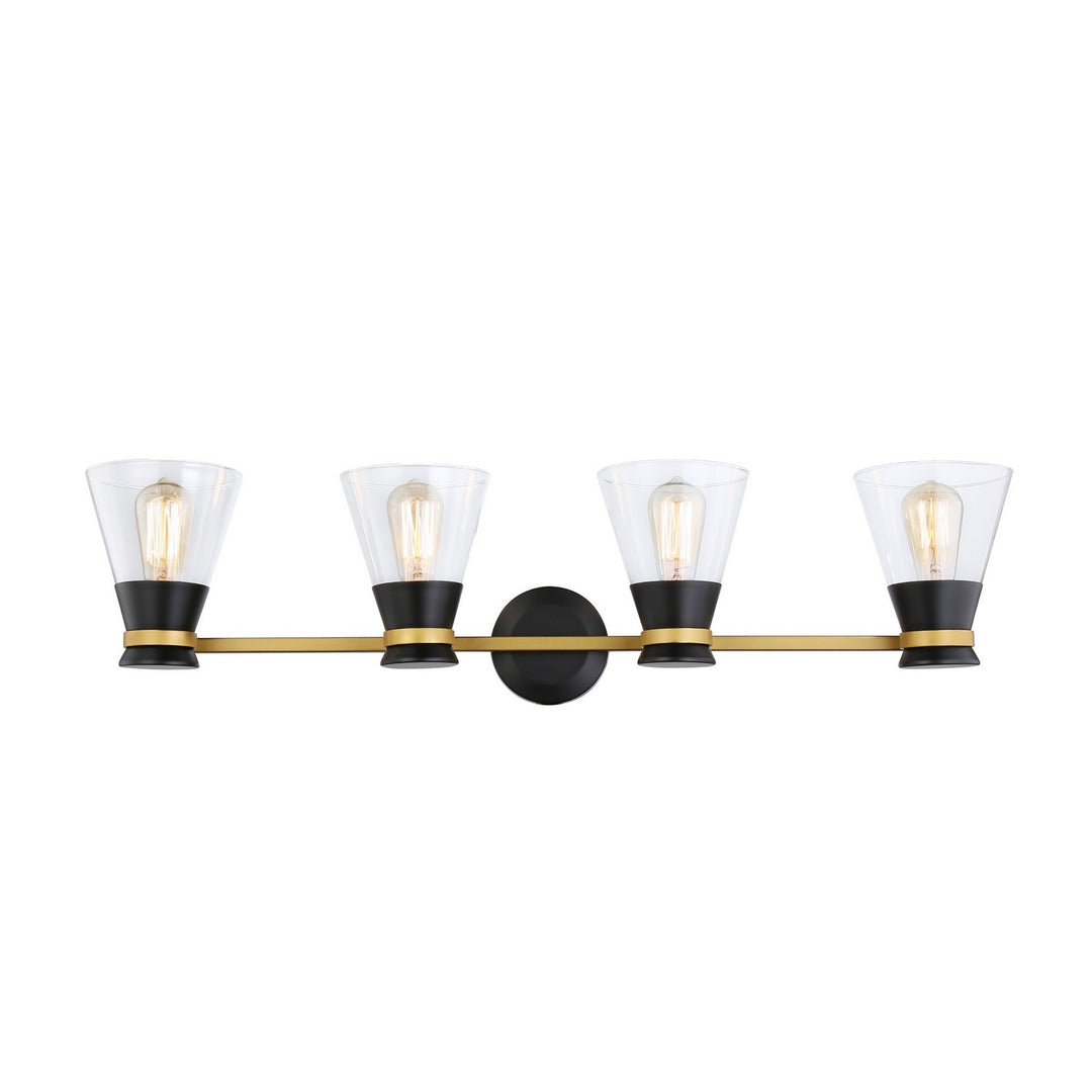 Artcraft Canada - AC11804BB - Four Light Vanity - Kanata - Black & Brushed Brass