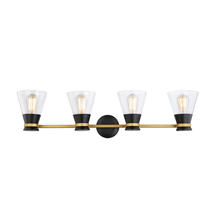 Artcraft Canada - AC11804BB - Four Light Vanity - Kanata - Black & Brushed Brass