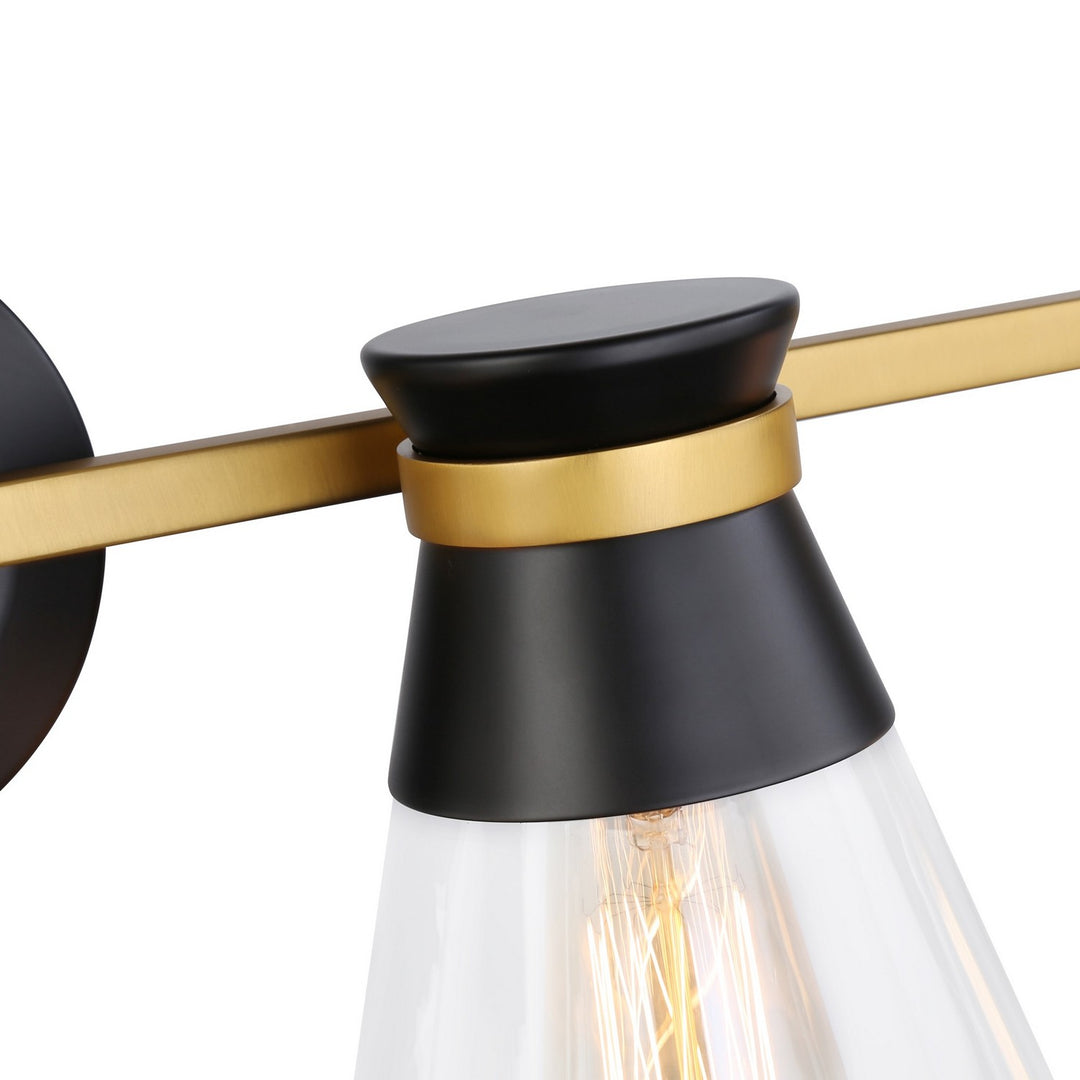 Artcraft Canada - AC11804BB - Four Light Vanity - Kanata - Black & Brushed Brass